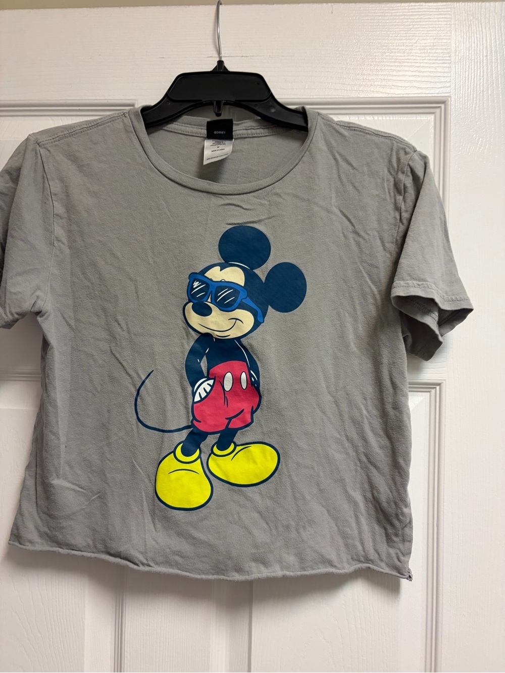 Disney womens Gray Mickey Mouse Graphic Tee